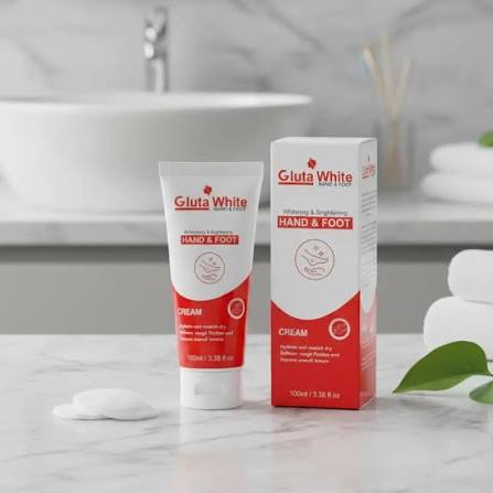 Gluta White Hand & Foot Cream – Whitening & Brightening Cream for Dry, Rough Skin | Hydrates & Softens, 100ml