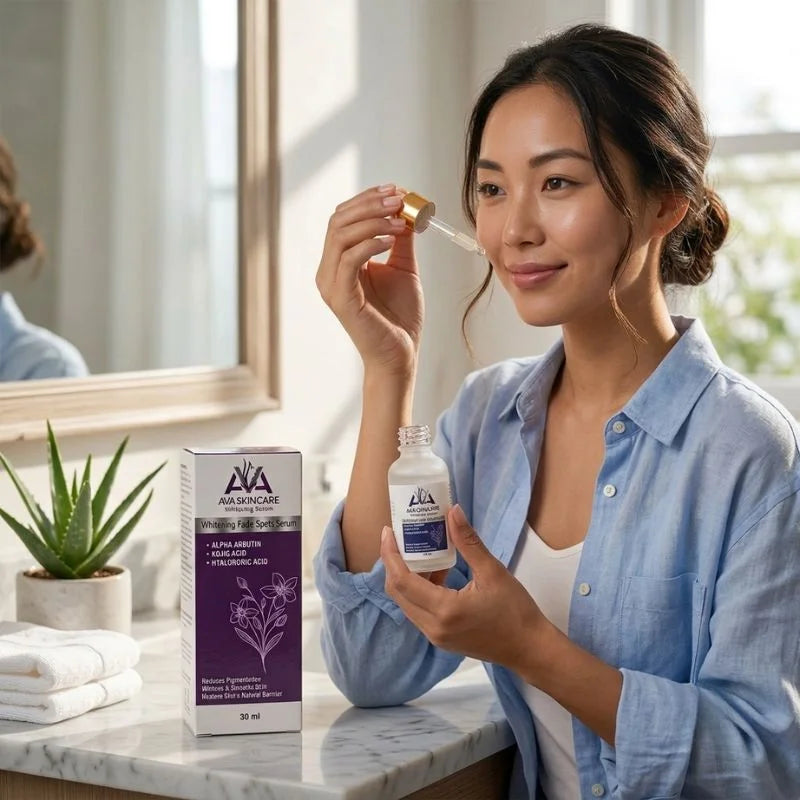AVA Skincare Whitening Serum – Fade Spots Serum with Alpha Arbutin, Kojic Acid & Hyaluronic Acid | Pigmentation Reducing Serum