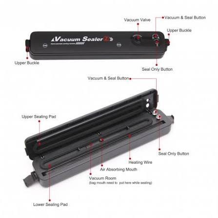Automatic Vacuum Sealer Machine – Home Food Sealing System with Sealer Bags for Dry & Moist Food Storage, Compact Vacuum Packer