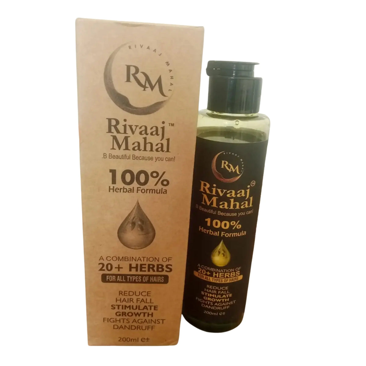 Rivaaj Mahal Herbal Hair Oil – 20+ Herbs Blend to Reduce Hair Fall, Stimulate Growth & Fight Dandruff | 100% Herbal