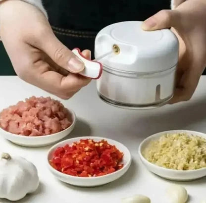 Manual Food Chopper – Pull Cord Vegetable & Meat Mincer for Garlic, Onion, Chili & Nuts | Hand-Powered Kitchen Chopper
