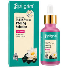 Pilgrim Peeling Solution – 25% AHA 2% BHA 5% PHA Exfoliating Serum for Tan Removal & Smooth Skin | All Skin Types