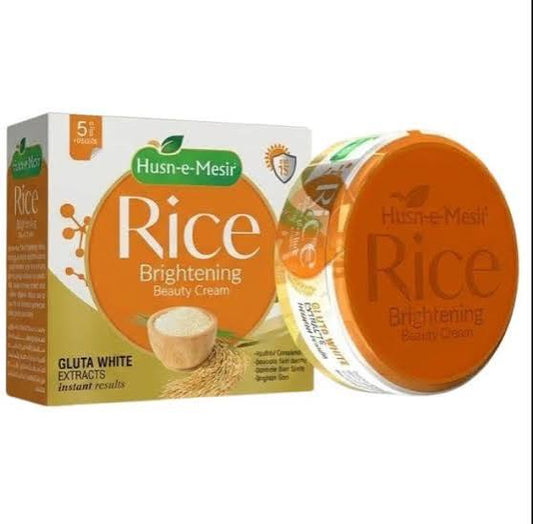 Husn-e-Mesir Rice Brightening Beauty Cream – Gluta White Face Cream for Natural Glow & Visible Results in 5 Days