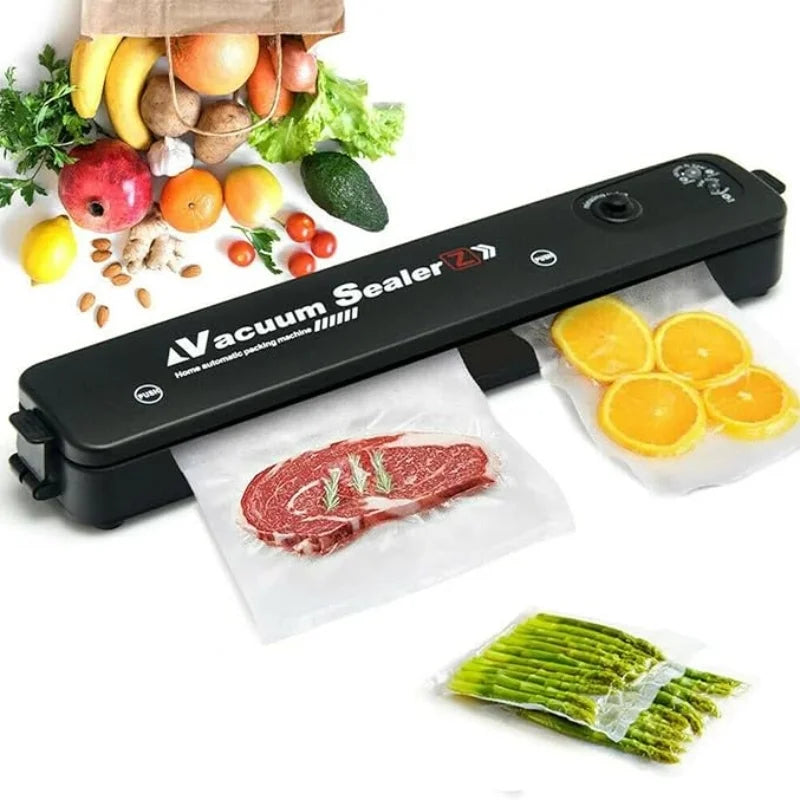 Automatic Vacuum Sealer Machine – Home Food Sealing System with Sealer Bags for Dry & Moist Food Storage, Compact Vacuum Packer
