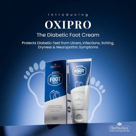 Herbiotics Oxipro Diabetic Foot Cream – Foot Care Cream for Dry, Cracked & Itchy Skin | Scientifically Formulated 75g