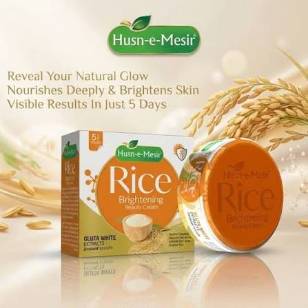 Husn-e-Mesir Rice Brightening Beauty Cream – Gluta White Face Cream for Natural Glow & Visible Results in 5 Days