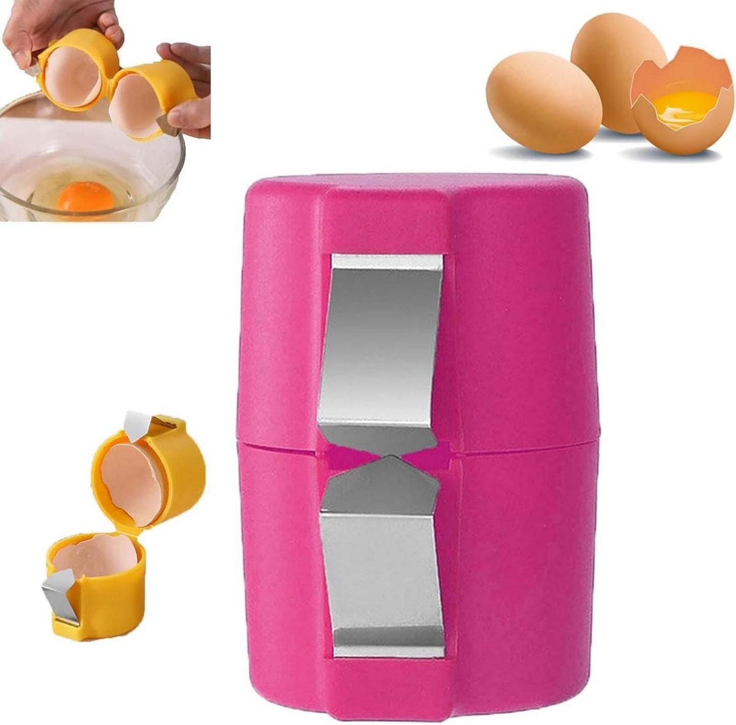 One-Click Egg Cracker & Separator – Stainless Steel Blade Egg Opener Tool, Mess-Free Kitchen Gadget for Baking & Cooking