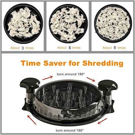 Manual Chicken Shredder Tool with Twist Handle | Model LT-9901 | Meat Shredder for Chicken, Beef & Pork | Pulling & Mincing Kitchen Gadget with Lid | Black