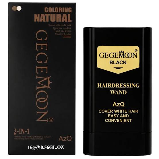 Gegemoon Hairdressing Wand – Instant Root Touch Up Comb for Gray Hair Coverage | 2-in-1 Hair Color Stick, Black
