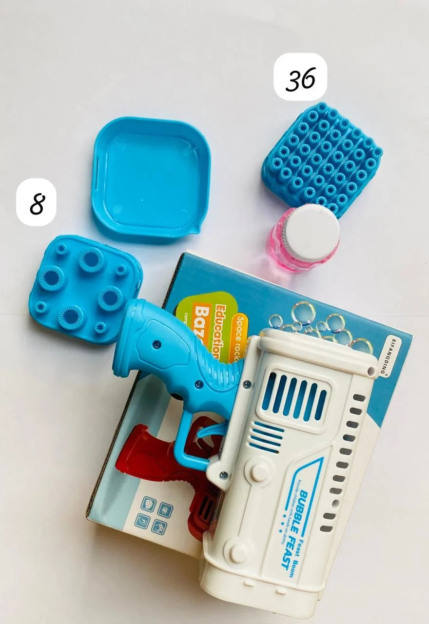 Automatic Bubble Gun for Kids | 36-Hole Bubble Blaster with Powerful Wind & LED Fun