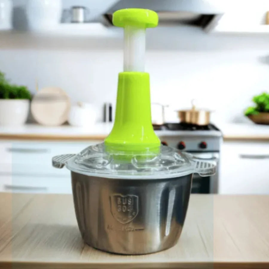 2 Litre Manual Push Chopper – Stainless Steel Meat & Vegetable Chopper, SUS304 Premium Quality Hand Press Food Processor