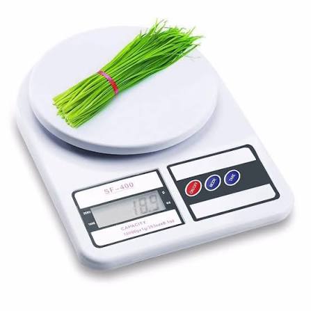 Weigh ingredients precisely with the SF-400 electronic kitchen scale. LCD display, tare function, compact design—perfect for baking & cooking.