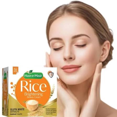 Husn-e-Mesir Rice Brightening Beauty Cream – Gluta White Face Cream for Natural Glow & Visible Results in 5 Days
