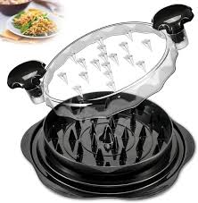 Manual Chicken Shredder Tool with Twist Handle | Model LT-9901 | Meat Shredder for Chicken, Beef & Pork | Pulling & Mincing Kitchen Gadget with Lid | Black
