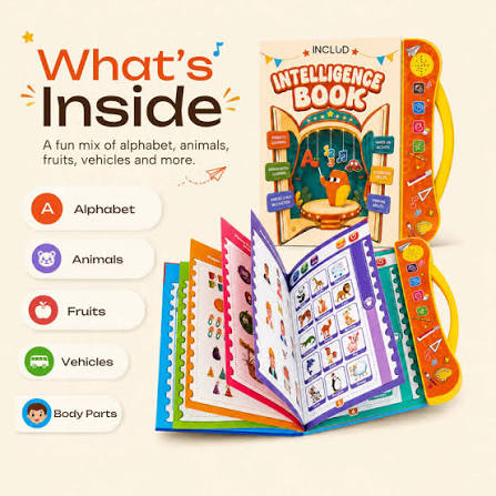Intelligence Learning Book for Kids | Interactive Letters, Numbers & Sounds for Toddlers