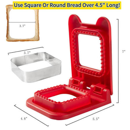 2-in-1 Sandwich Cutter & Sealer | Kids Bread Cutter, Decruster & Uncrustable Sandwich Maker | Random Color