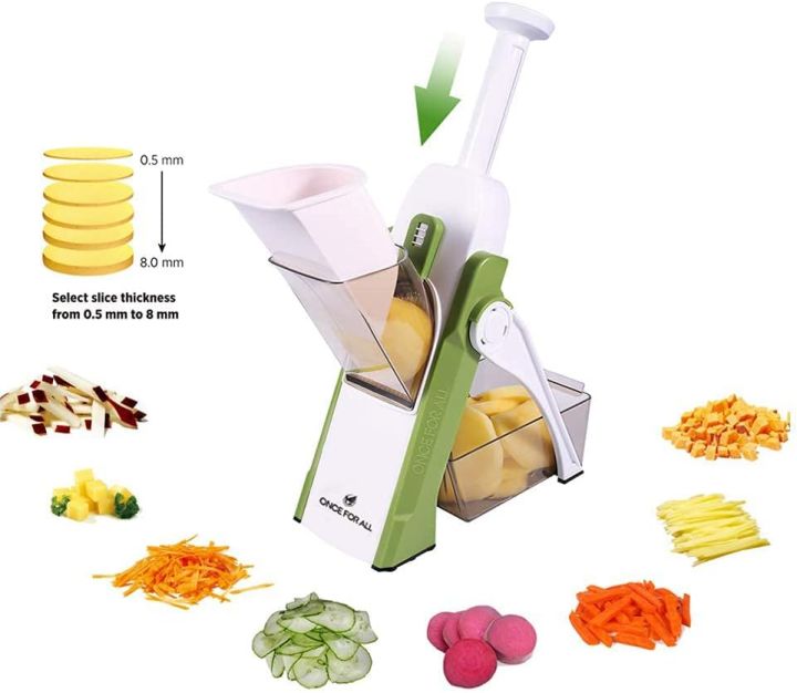 Brava Spring Slicer – Multi-Function Vegetable Cutter for Slicing, Julienne, Grating & Dicing | Pro Vegetable Chopper