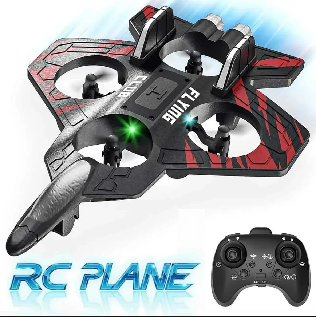 Remote Control Fighter Plane Drone Toy with LED Lights | Rechargeable Flying Aircraft for Kids