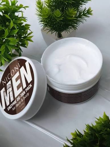 NICONI Men Enzyme De-Tan Pack – Tan Removal Face & Body Cream for Instant Brightening | De-Tan Scrub Mask for Men