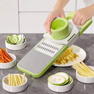Multifunctional Mandoline Vegetable Slicer – 5-in-1 Stainless Steel Grater with Interchangeable Blades for Slicing, Julienne & Shredding