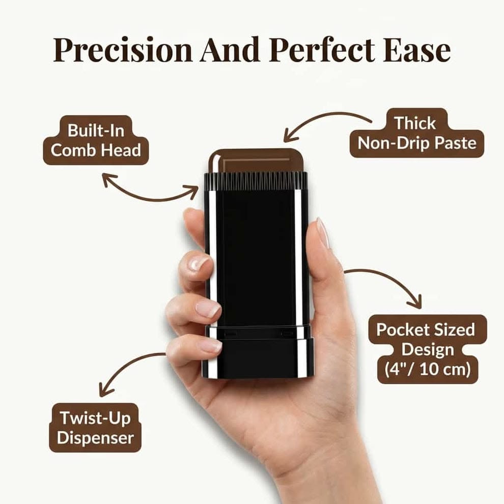 Gegemoon Hairdressing Wand – Instant Root Touch Up Comb for Gray Hair Coverage | 2-in-1 Hair Color Stick, Black