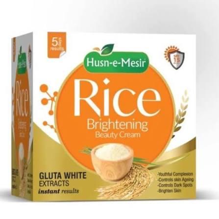 Husn-e-Mesir Rice Brightening Beauty Cream – Gluta White Face Cream for Natural Glow & Visible Results in 5 Days
