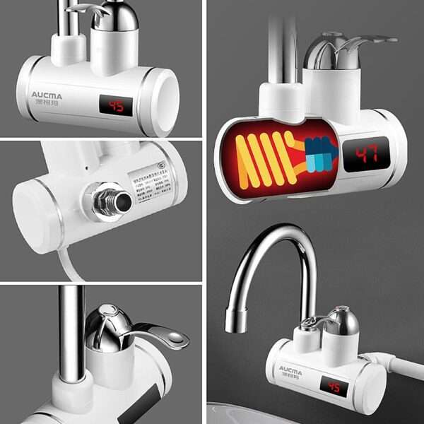 Electric Instant Heating Faucet | Digital Temperature Display | Plastic handle | Kitchen & Bathroom Hot Water Tap