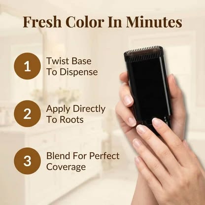 Gegemoon Hairdressing Wand – Instant Root Touch Up Comb for Gray Hair Coverage | 2-in-1 Hair Color Stick, Black