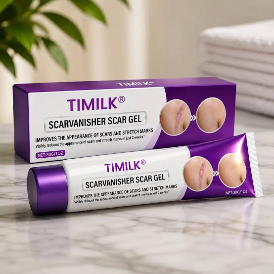 TIMILK ScarVanisher Gel fades old & new scars and stretch marks. Gentle, non-greasy formula for smoother, clearer skin with daily use