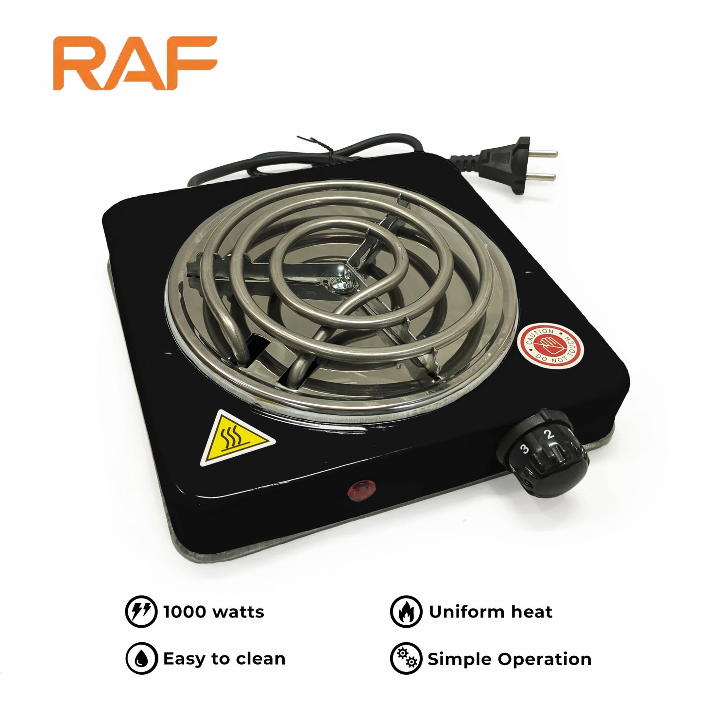 Electric Single Burner Hot Plate – Portable Coil Stove with Adjustable Temperature Control, Mini Countertop Cooker for Home & Travel