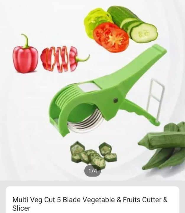 Multi Vegetable Cutter & Peeler – 5 Blade Stainless Steel Slicer for Chilly, Banana, Carrot, Radish & More